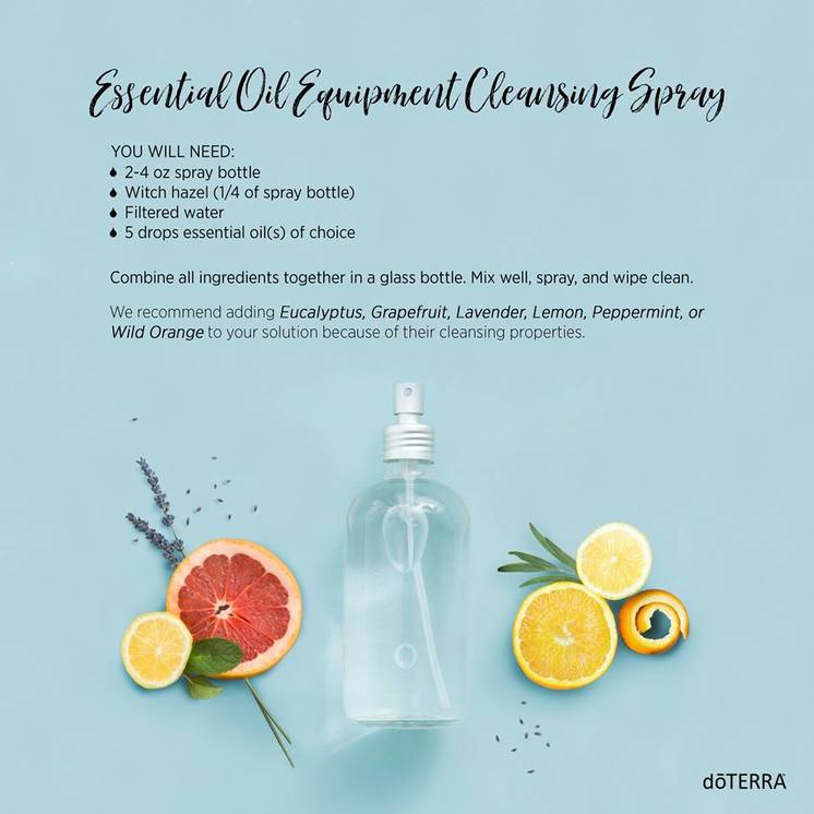 essential oils cleaning spray