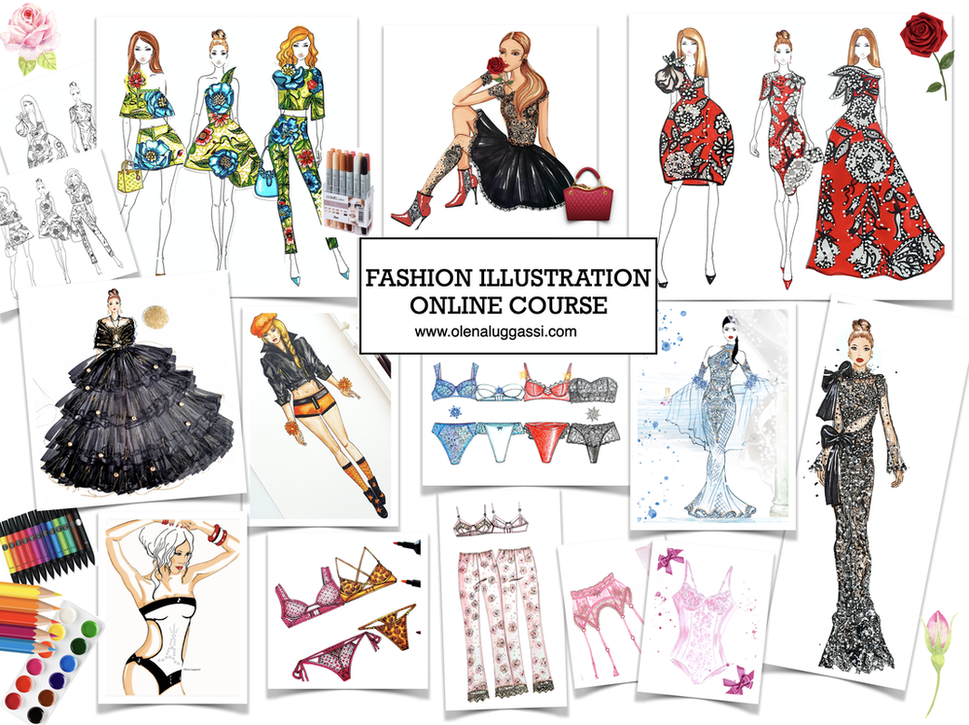 Fashion illustration online course. Free fashion figure drawing class, free fashion illustration lesson