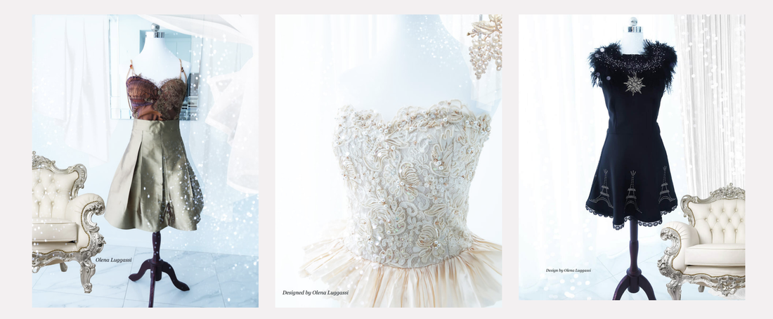 lace, velvet and silk Olena Luggassi designs